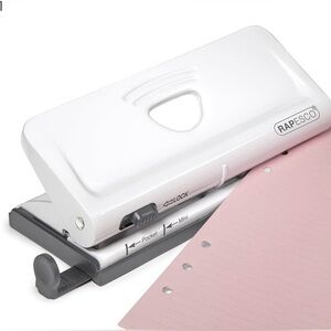Rapesco Adjustable 6 Hole Paper Punch | White